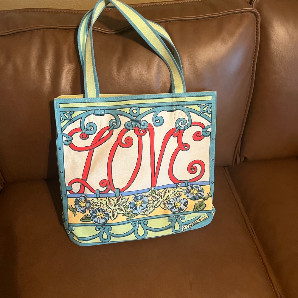 Brighton Clancy Design A Winters Love Canvas Tote NWOT